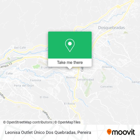 Mapa de Leonisa Outlet Único Dos Quebradas