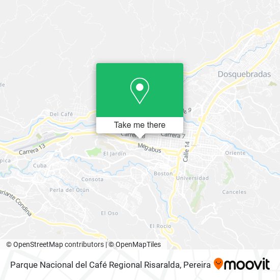 Mapa de Parque Nacional del Café Regional Risaralda