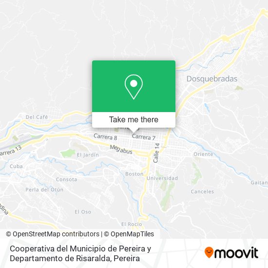 Cooperativa del Municipio de Pereira y Departamento de Risaralda map