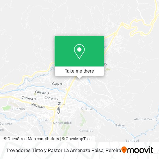 Trovadores Tinto y Pastor La Amenaza Paisa map