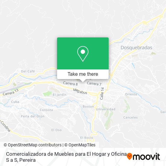 Mapa de Comercializadora de Muebles para El Hogar y Oficina S a S