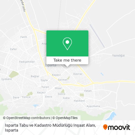 Isparta Tabu ve Kadastro Müdürlüğü Inşaat Alanı map