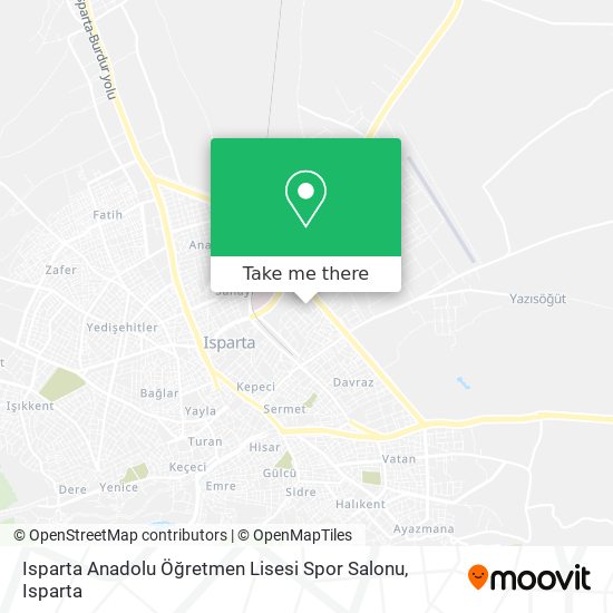 Isparta Anadolu Öğretmen Lisesi Spor Salonu map