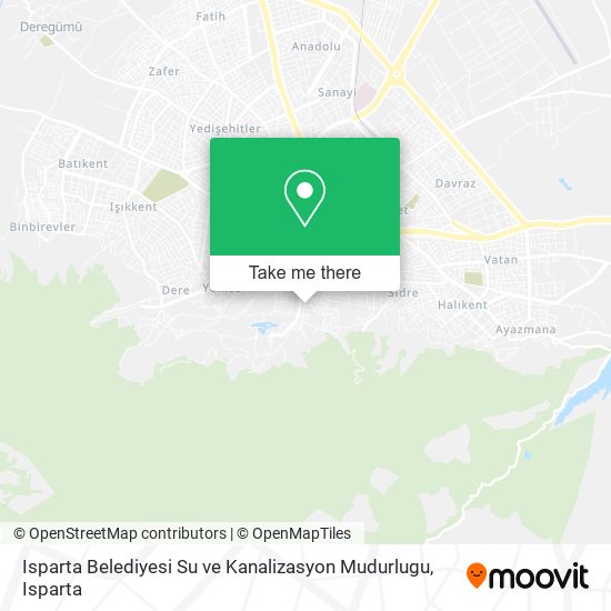 Isparta Belediyesi Su ve Kanalizasyon Mudurlugu map