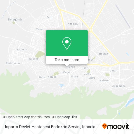 Isparta Devlet Hastanesi Endokrin Servisi map