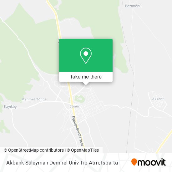 Akbank Süleyman Demirel Üniv Tıp Atm map