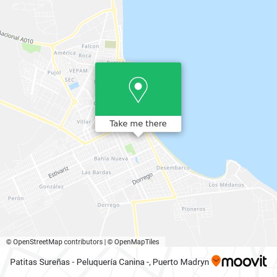 Mapa de Patitas Sureñas - Peluquería Canina -
