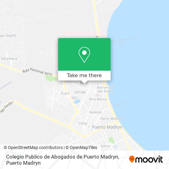 Mapa de Colegio Publico de Abogados de Puerto Madryn