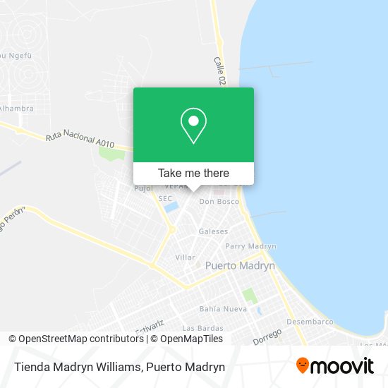 Mapa de Tienda Madryn Williams