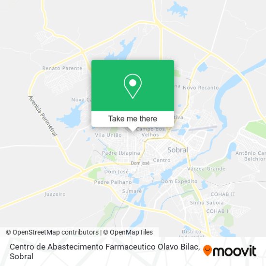 Centro de Abastecimento Farmaceutico Olavo Bilac map