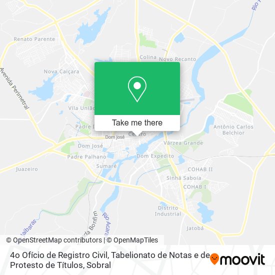 4o Ofício de Registro Civil, Tabelionato de Notas e de Protesto de Títulos map