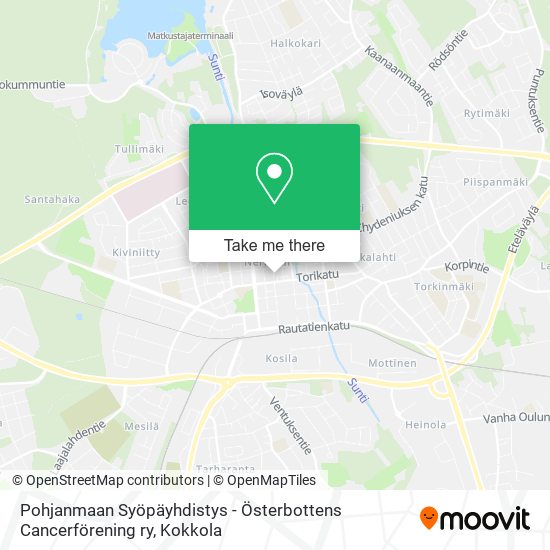 Pohjanmaan Syöpäyhdistys - Österbottens Cancerförening ry map