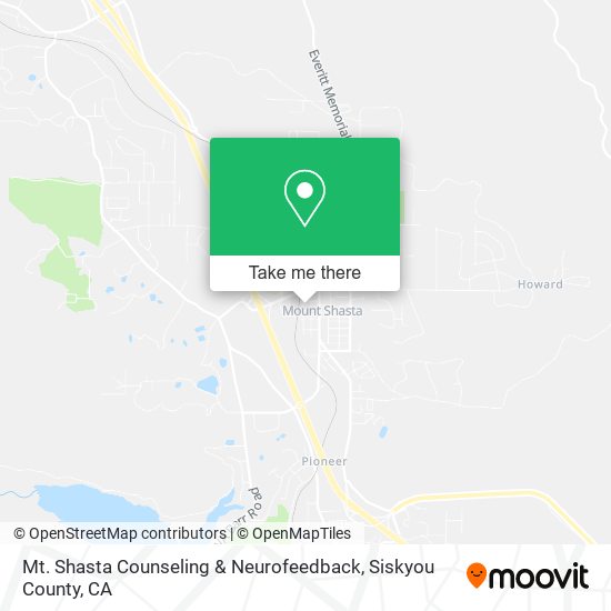 Mt. Shasta Counseling & Neurofeedback map
