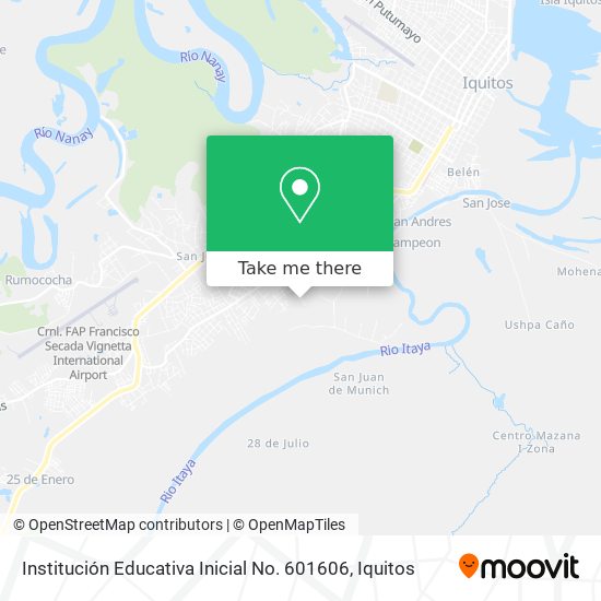 Mapa de Institución Educativa Inicial No. 601606