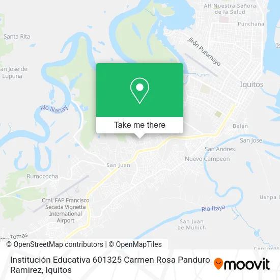 Mapa de Institución Educativa 601325 Carmen Rosa Panduro Ramirez