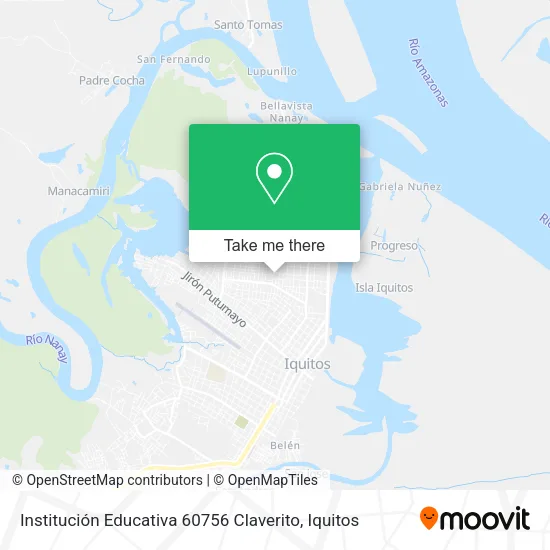 Mapa de Institución Educativa 60756 Claverito