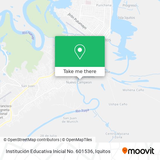 Mapa de Institución Educativa Inicial No. 601536