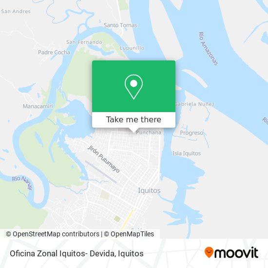 Oficina Zonal Iquitos- Devida map