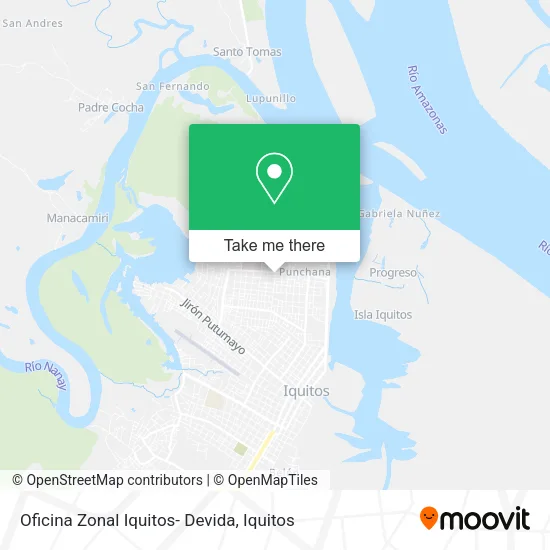 Mapa de Oficina Zonal Iquitos- Devida