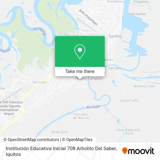 Mapa de Institución Educativa Inicial 708 Arbolito Del Saber