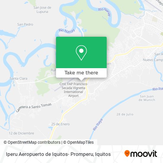 Iperu Aeropuerto de Iquitos- Promperu map