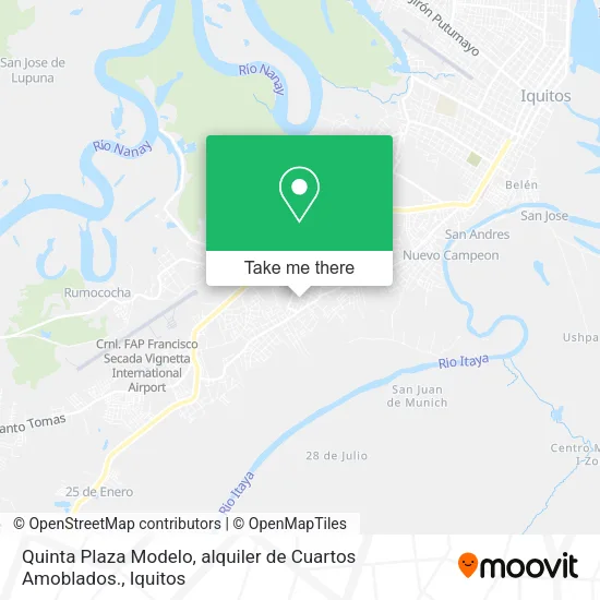 Mapa de Quinta Plaza Modelo, alquiler de Cuartos Amoblados.
