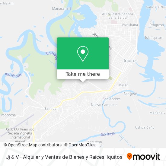 Mapa de Jj & V - Alquiler y Ventas de Bienes y Raíces