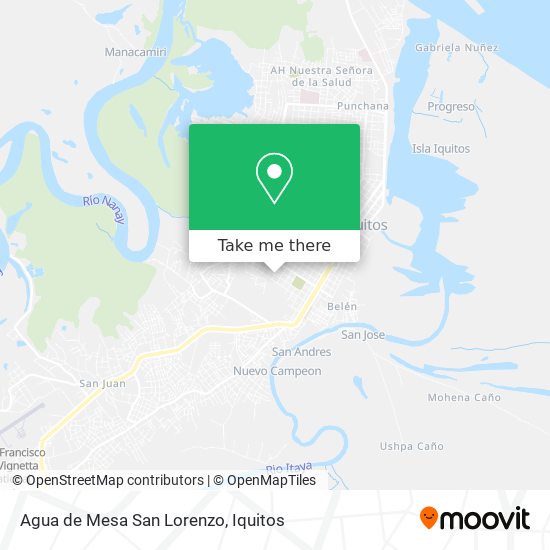 Mapa de Agua de Mesa San Lorenzo