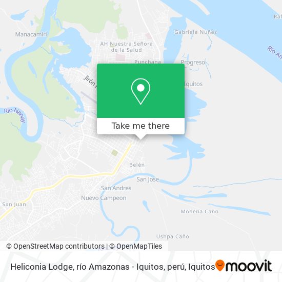 Heliconia Lodge, río Amazonas - Iquitos, perú map