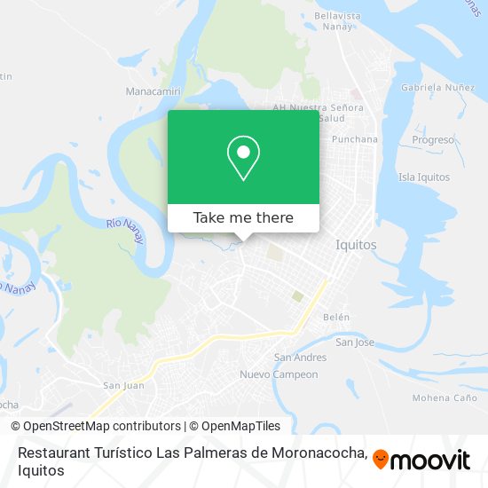 Restaurant Turístico Las Palmeras de Moronacocha map