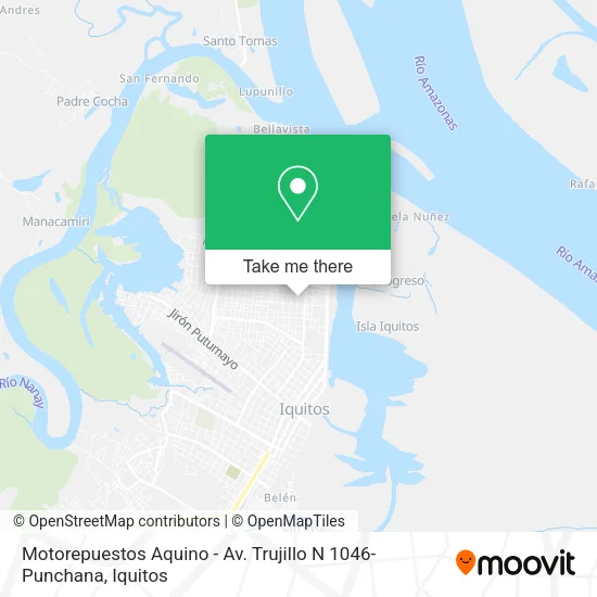 Motorepuestos Aquino - Av. Trujillo N 1046- Punchana map
