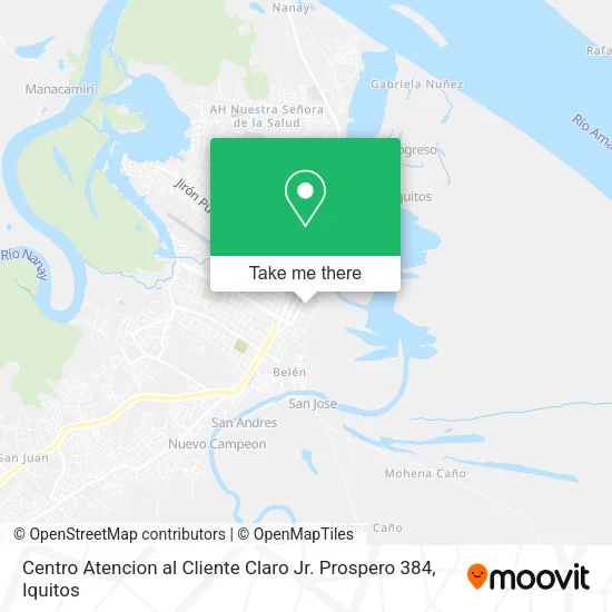 Mapa de Centro Atencion al Cliente Claro Jr. Prospero 384
