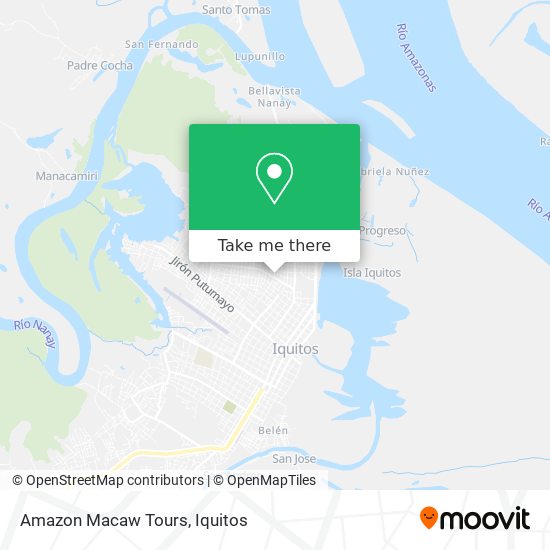 Mapa de Amazon Macaw Tours
