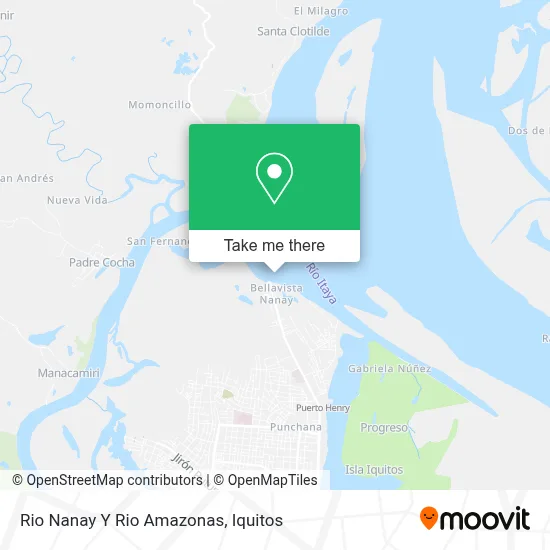 Rio Nanay Y Rio Amazonas map