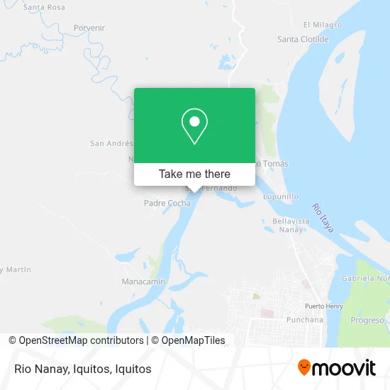 Rio Nanay, Iquitos map