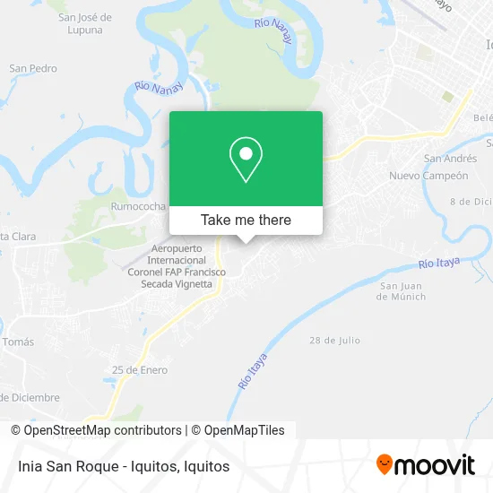 Inia San Roque - Iquitos map