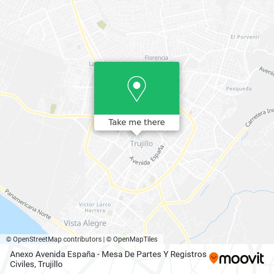Anexo Avenida España - Mesa De Partes Y Registros Civiles map