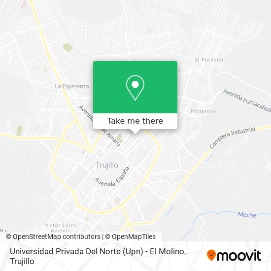 Mapa de Universidad Privada Del Norte (Upn) - El Molino