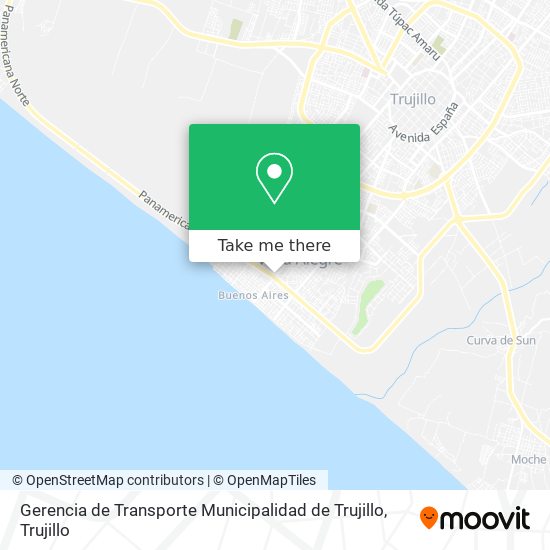 Mapa de Gerencia de Transporte Municipalidad de Trujillo