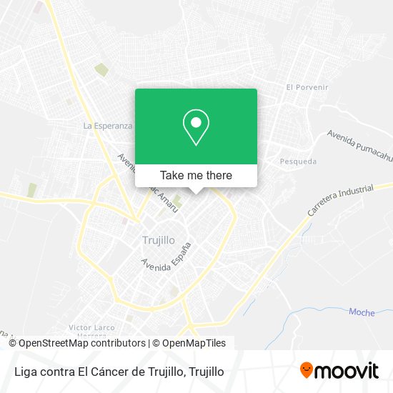 Mapa de Liga contra El Cáncer de Trujillo