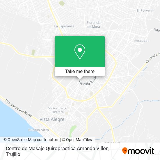 Mapa de Centro de Masaje Quiropráctica Amanda Villón