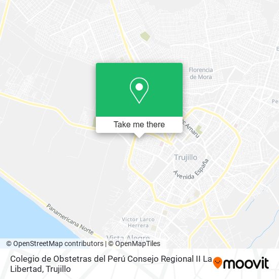 Colegio de Obstetras del Perú Consejo Regional II La Libertad map