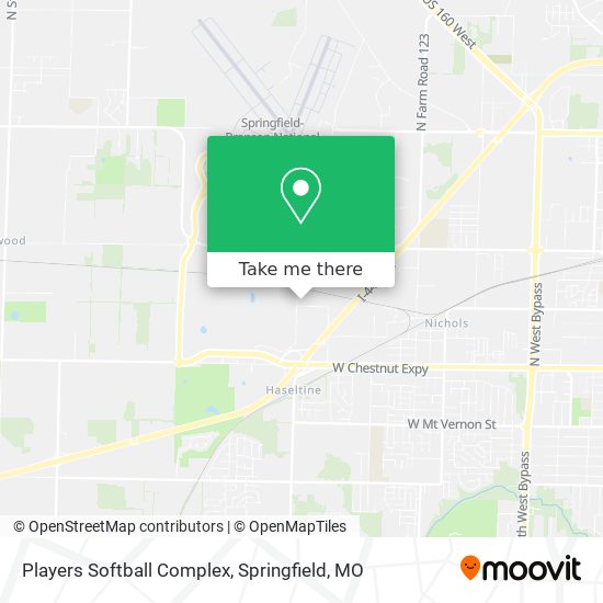 Players Softball Complex map