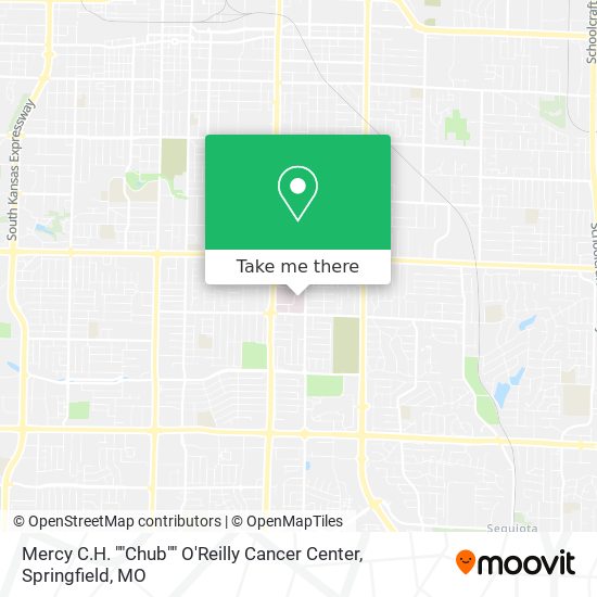 Mercy C.H. ""Chub"" O'Reilly Cancer Center map