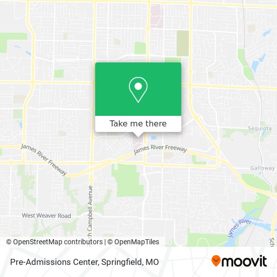 Pre-Admissions Center map
