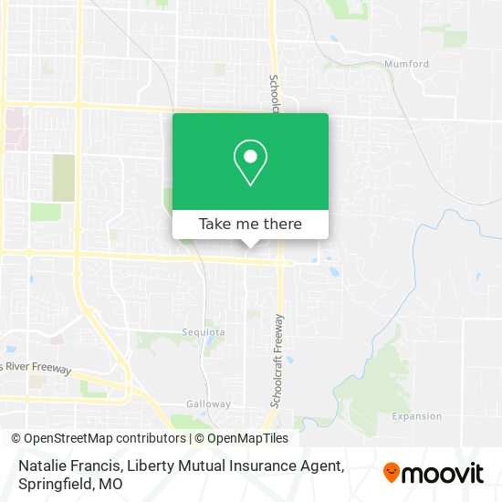 Natalie Francis, Liberty Mutual Insurance Agent map