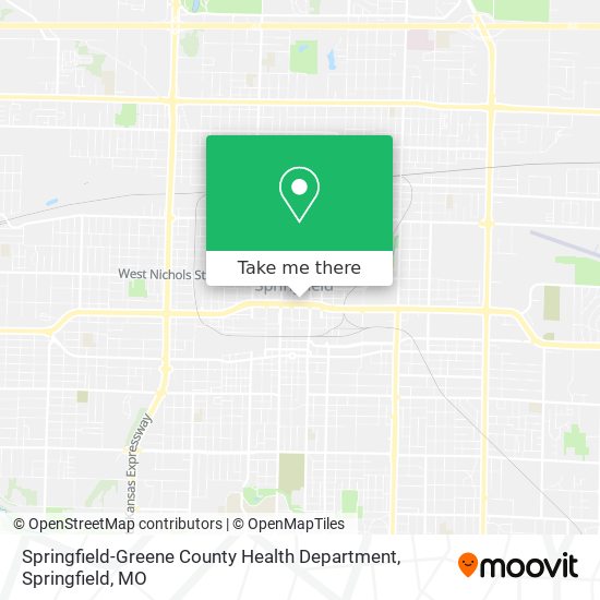 Mapa de Springfield-Greene County Health Department