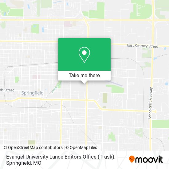 How to get to Evangel University Lance Editors Office Trask in