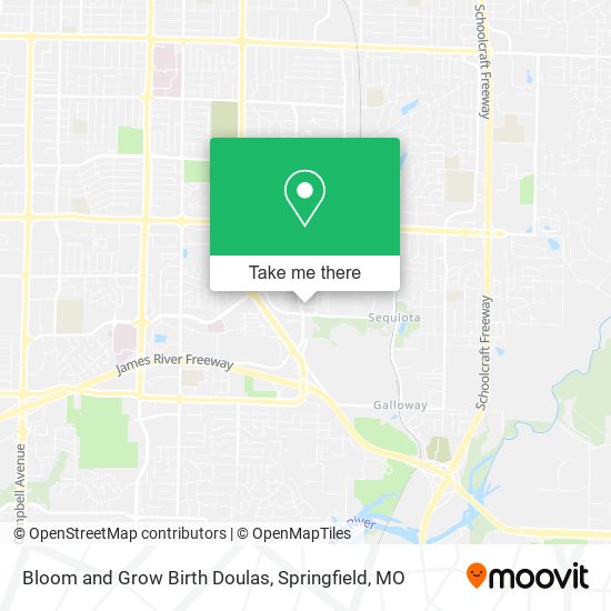 Bloom and Grow Birth Doulas map