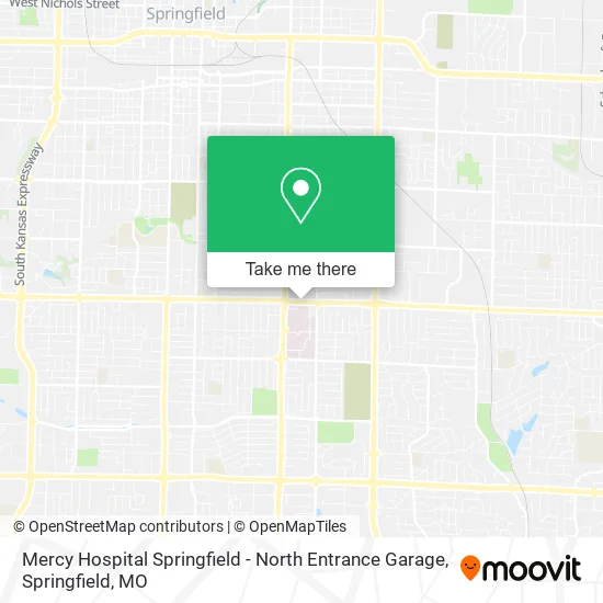 Mercy Hospital Springfield - North Entrance Garage map